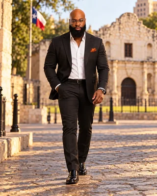 Dr. Sully walking in front of the Alamo in San Antonio